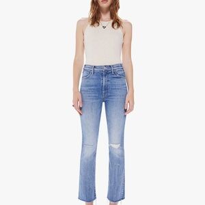 Mother Hustler Ankle Fray Women's Jeans in Crashing Hard Wash Size 31